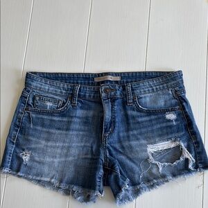 Joe's Jeans Blue Distressed Jean Shorts